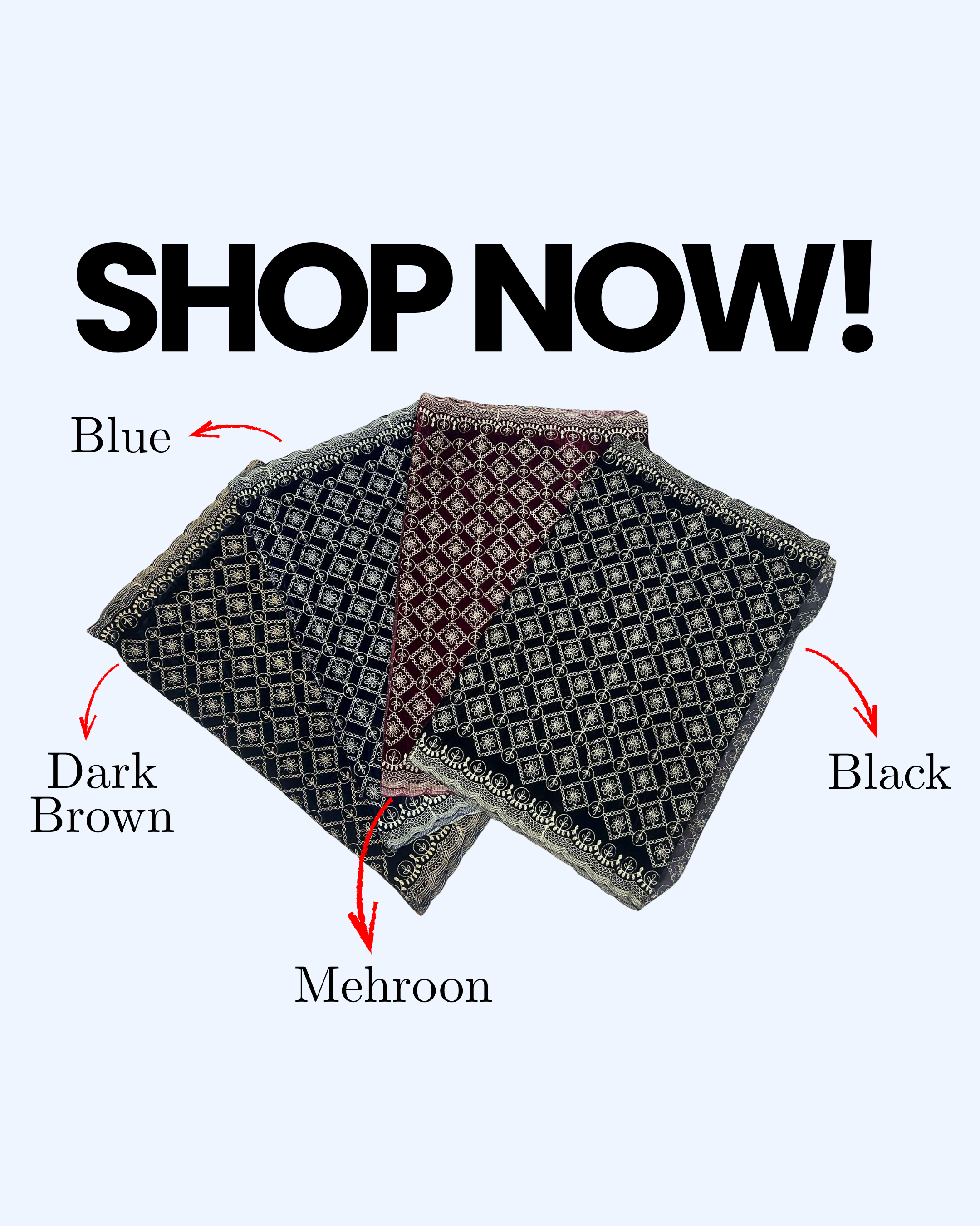 Luxury Embroidered Crystal Velvet Shawl